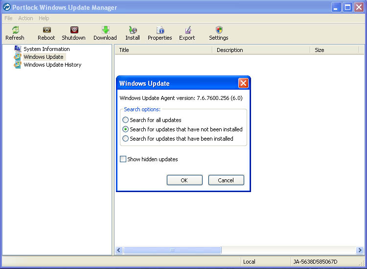 Portlock Windows Update Manager