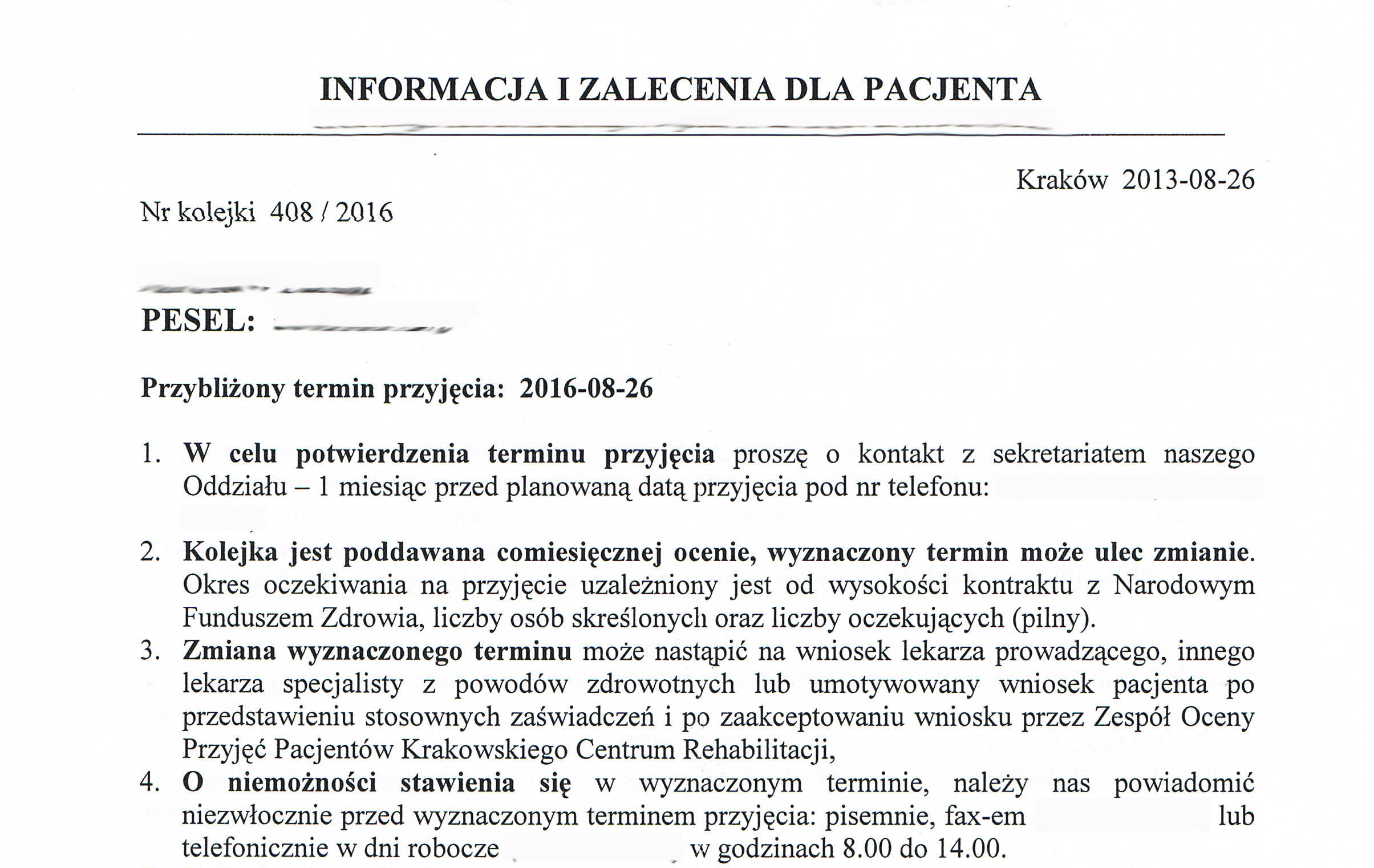 kolejka do 2016r